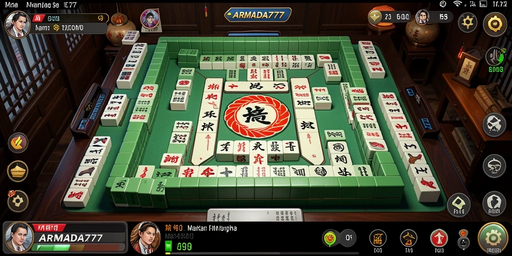Screenshot ARMADA777 menampilkan gameplay Mahjong yang mendebarkan.