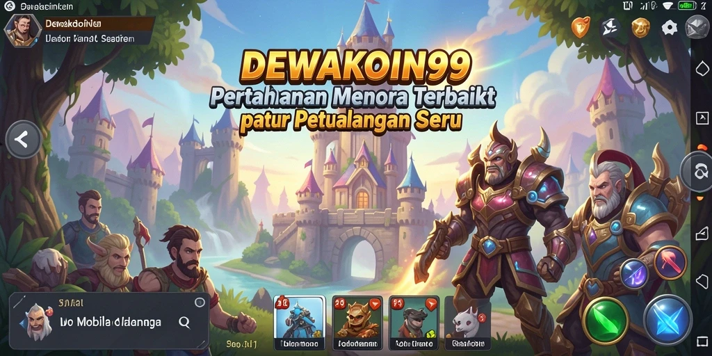 Tampilan gameplay DEWAKOIN99 yang seru dalam pertahanan menara.