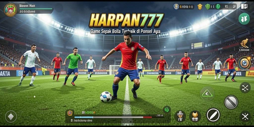 Screenshot utama HARAPAN777 menampilkan pertandingan sepak bola yang mendebarkan.