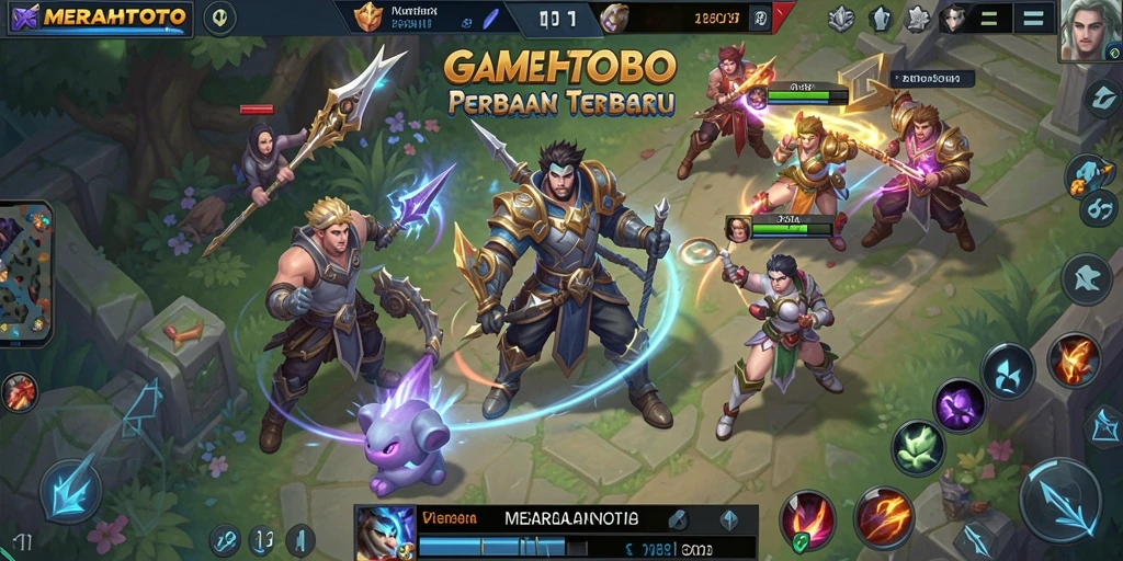 Menampilkan aksi seru dalam gameplay MOBA MERAHTOTO.