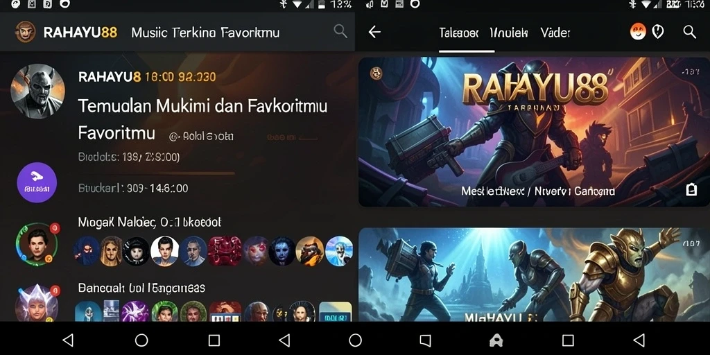 Tampilan screenshot utama RAHAYU88 dengan fitur bermain musik.