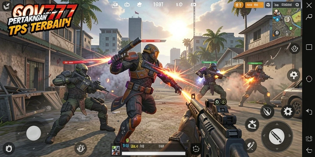 Tangkapan layar gameplay SOV777 dengan aksi TPS yang intens.